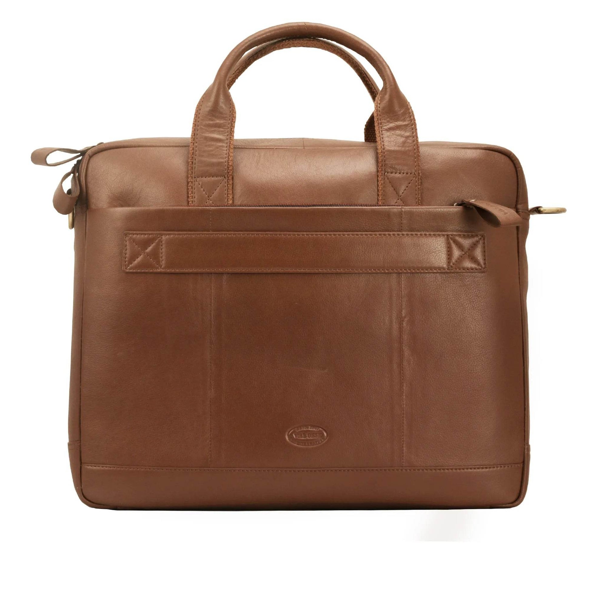 The Hector - Genuine Leather Laptop Bag - Cognac Nappa - VILL OKSE