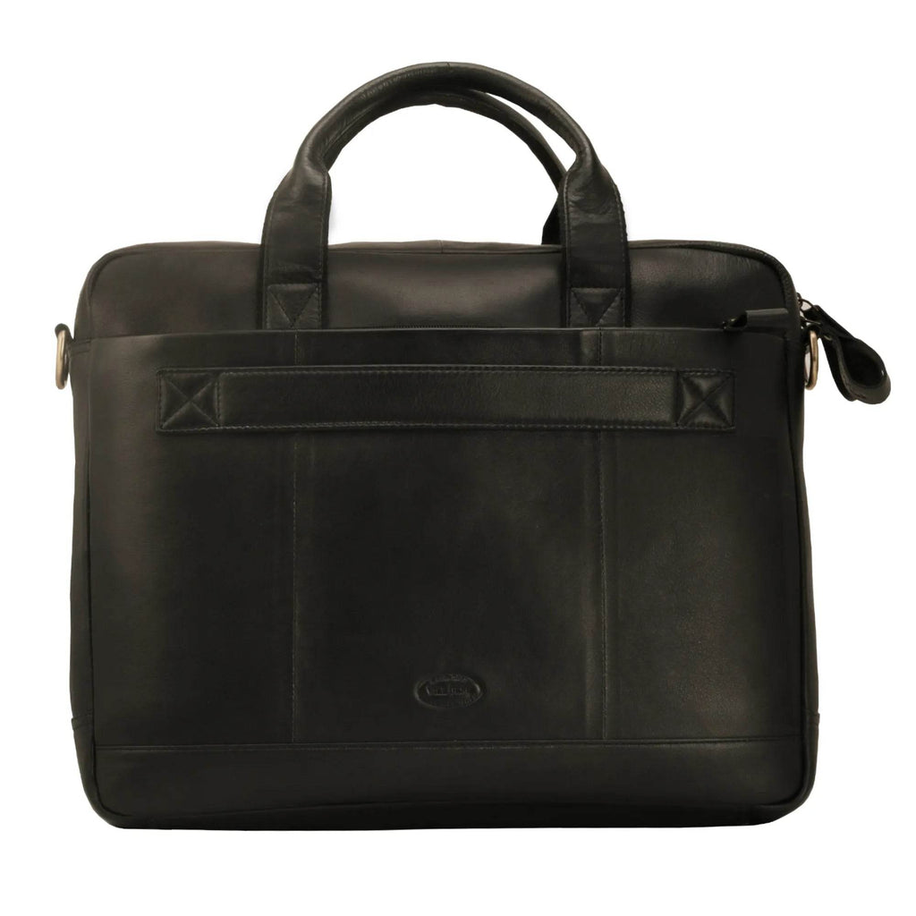 The Hector - Genuine Leather Laptop Bag - Black Nappa - VILL OKSE
