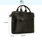 The Hector - Genuine Leather Laptop Bag - Black Nappa - VILL OKSE