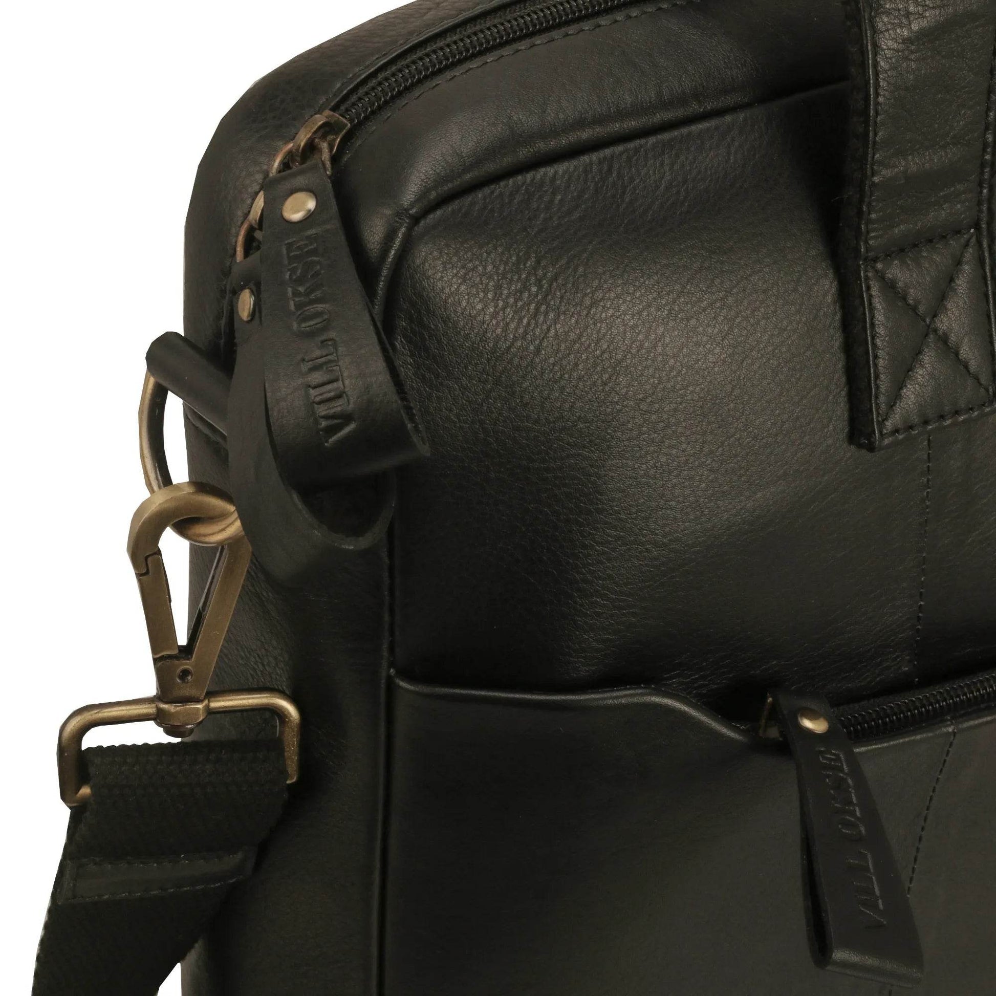 The Hector - Genuine Leather Laptop Bag - Black Nappa - VILL OKSE