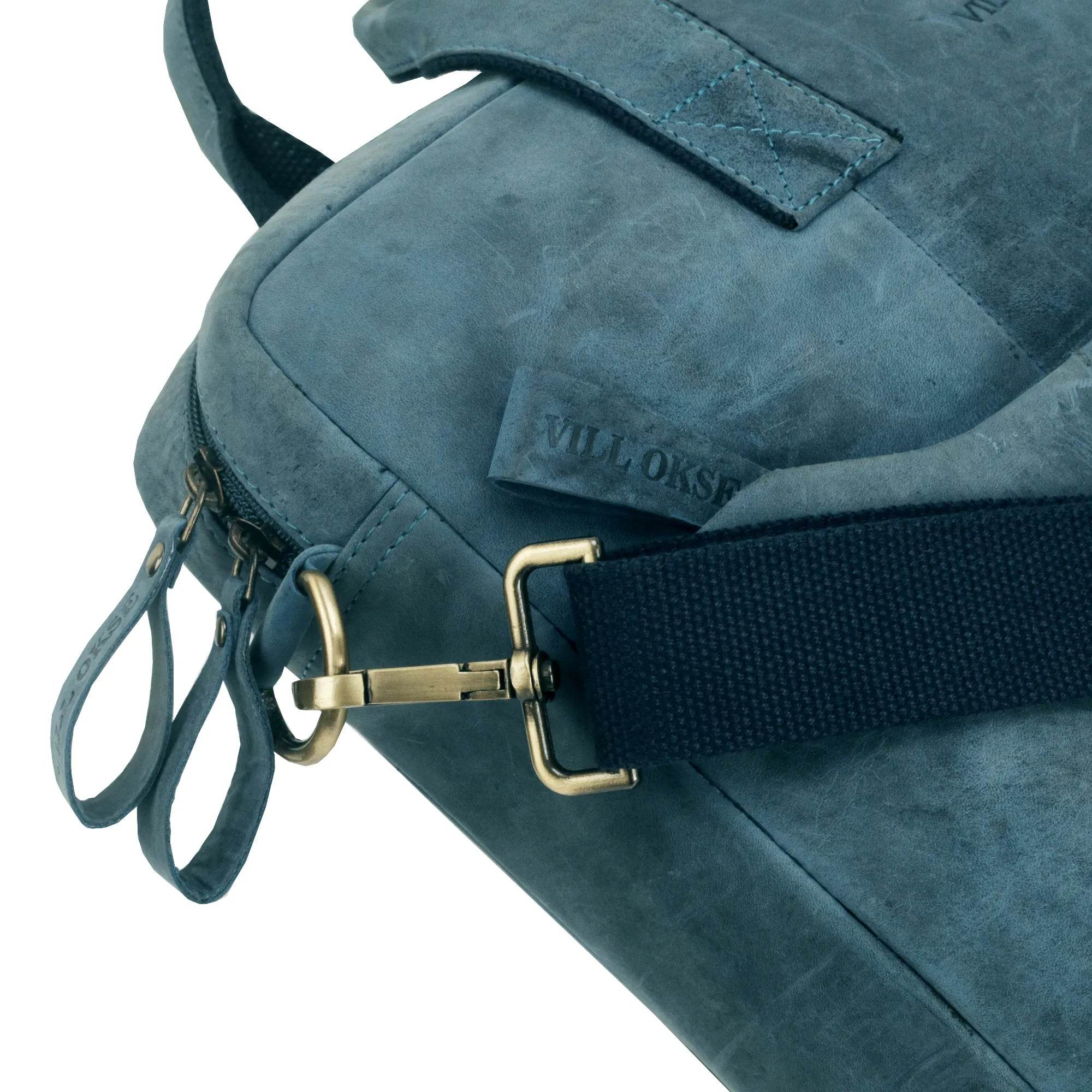 The Hector - Genuine Leather Laptop Bag - Blue Waxy Hunter - VILL OKSE