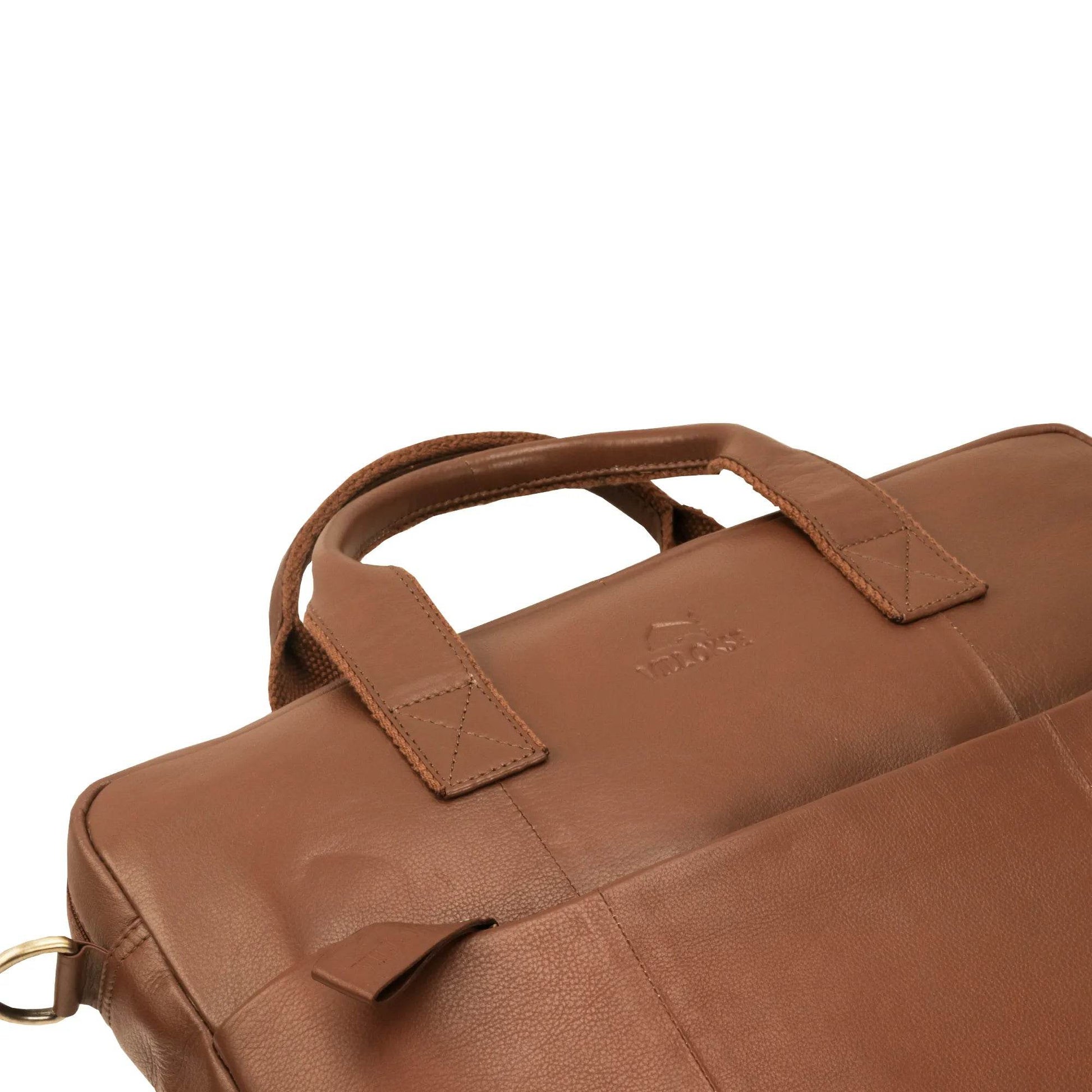 The Hector - Genuine Leather Laptop Bag - Cognac Nappa - VILL OKSE