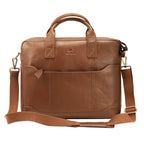 The Hector - Genuine Leather Laptop Bag - Cognac Nappa - VILL OKSE