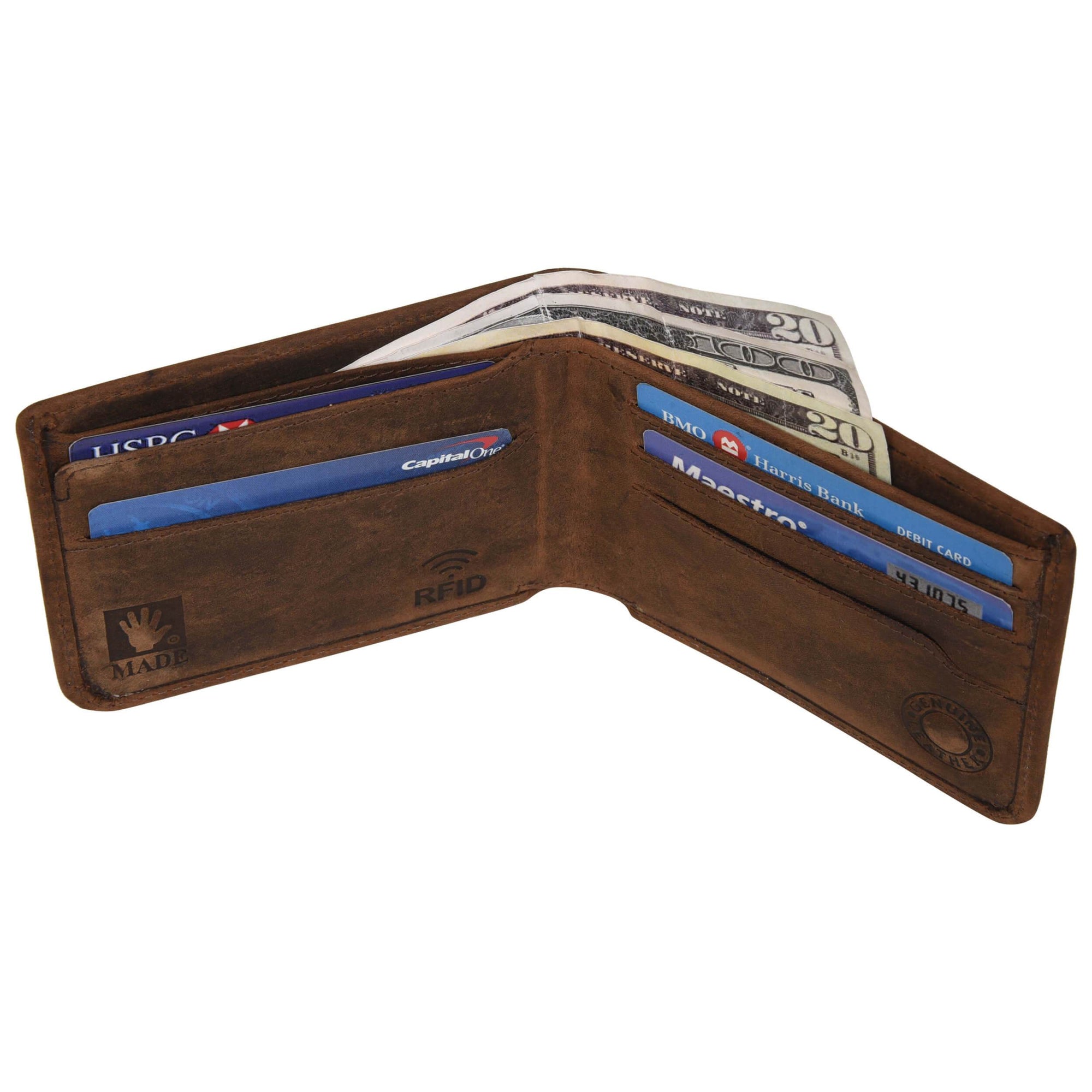 The Sleeve - RFID Protected Leather Wallet - Oak Brown Hunter - VILL OKSE