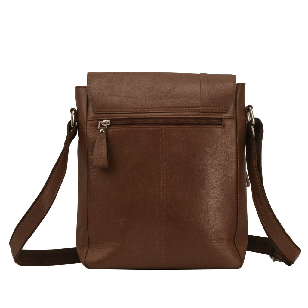 The Jack - Genuine Leather Messenger Bag - Cognac Nappa - VILL OKSE