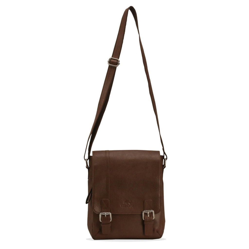The Jack - Genuine Leather Messenger Bag - Cognac Nappa - VILL OKSE