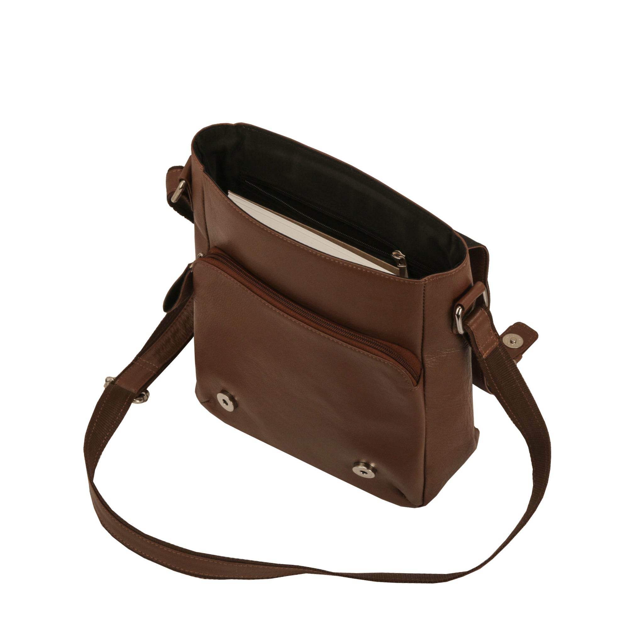 The Jack - Genuine Leather Messenger Bag - Cognac Nappa - VILL OKSE