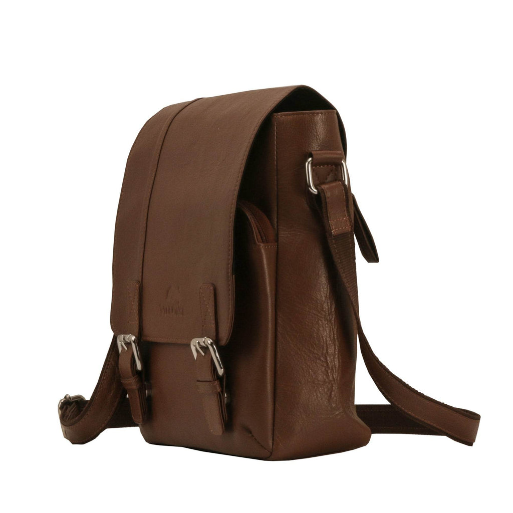 The Jack - Genuine Leather Messenger Bag - Cognac Nappa - VILL OKSE