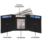 The NY Wallet - RFID Protected Leather Wallet - Black Nappa - VILL OKSE