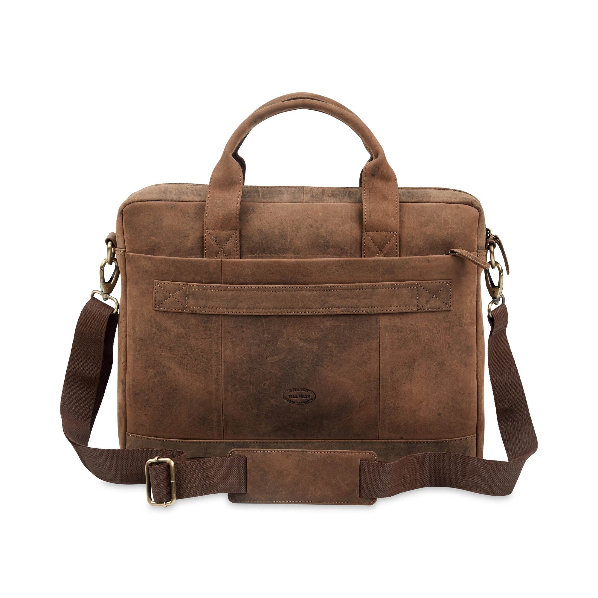The Hector - Genuine Leather Laptop Bag - Oak Brown Hunter - VILL OKSE