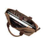 The Hector - Genuine Leather Laptop Bag - Oak Brown Hunter - VILL OKSE