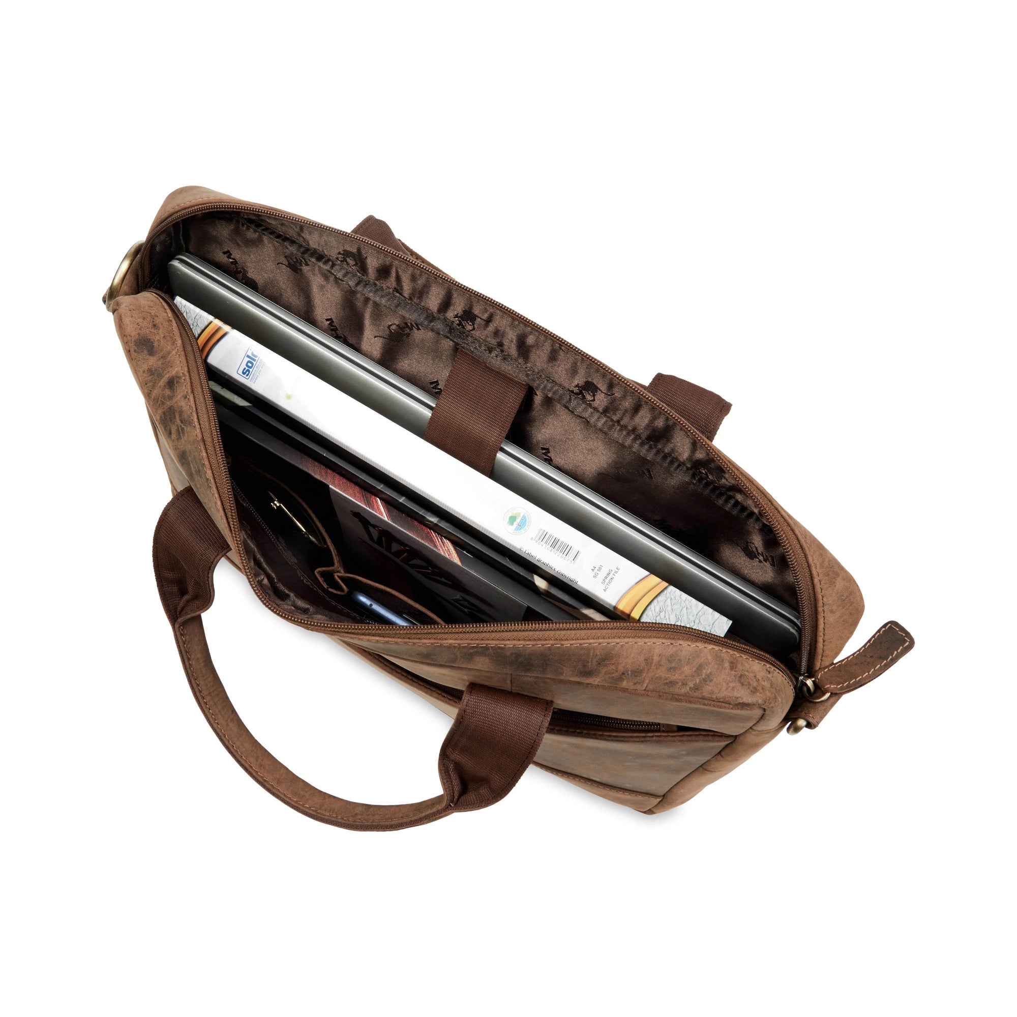 The Hector - Genuine Leather Laptop Bag - Oak Brown Hunter - VILL OKSE