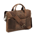 The Hector - Genuine Leather Laptop Bag - Oak Brown Hunter - VILL OKSE