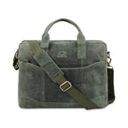 The Hector - Genuine Leather Laptop Bag - Green Waxy Hunter - VILL OKSE
