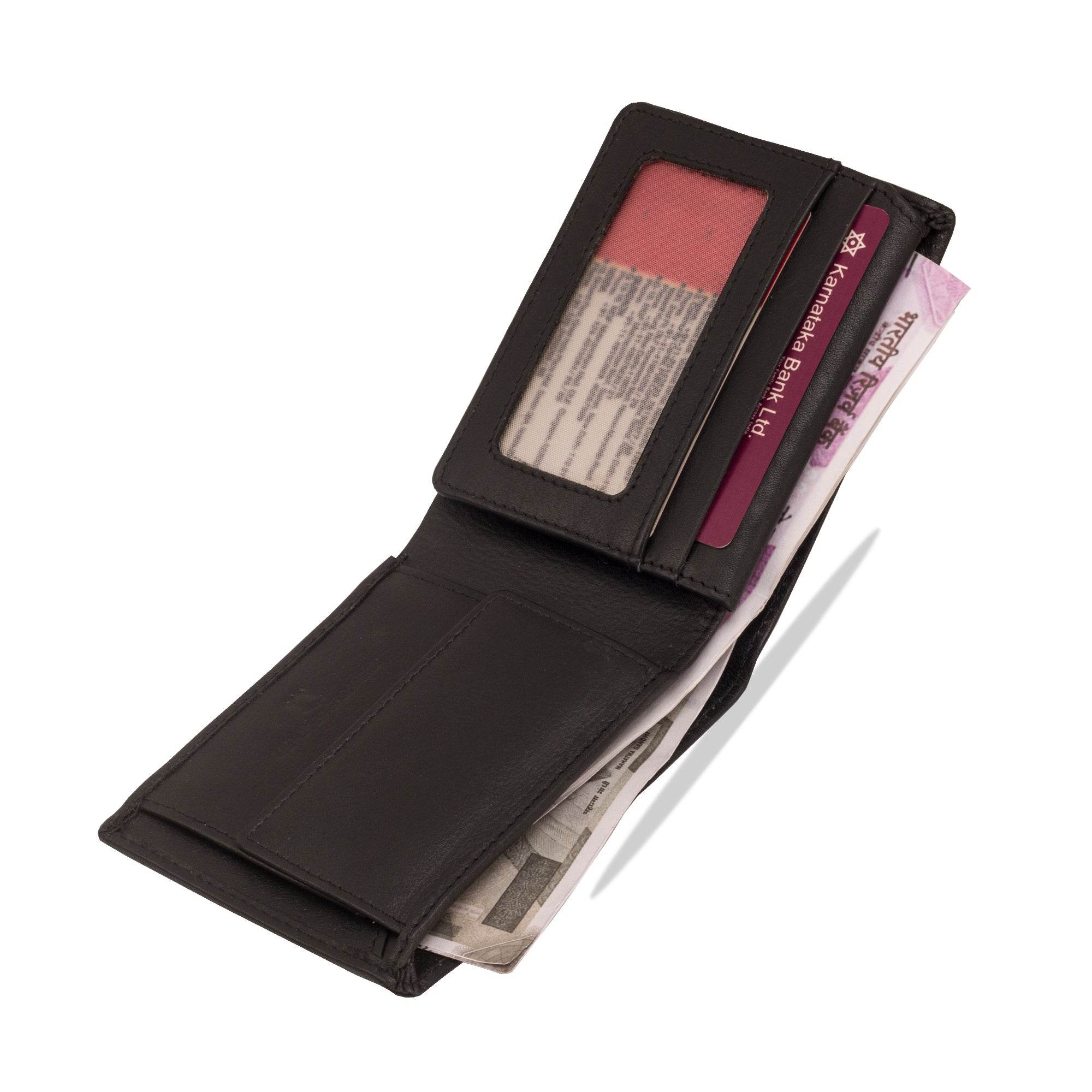 David - RFID Protected Genuine Leather Wallet - Black Nappa - VILL OKSE
