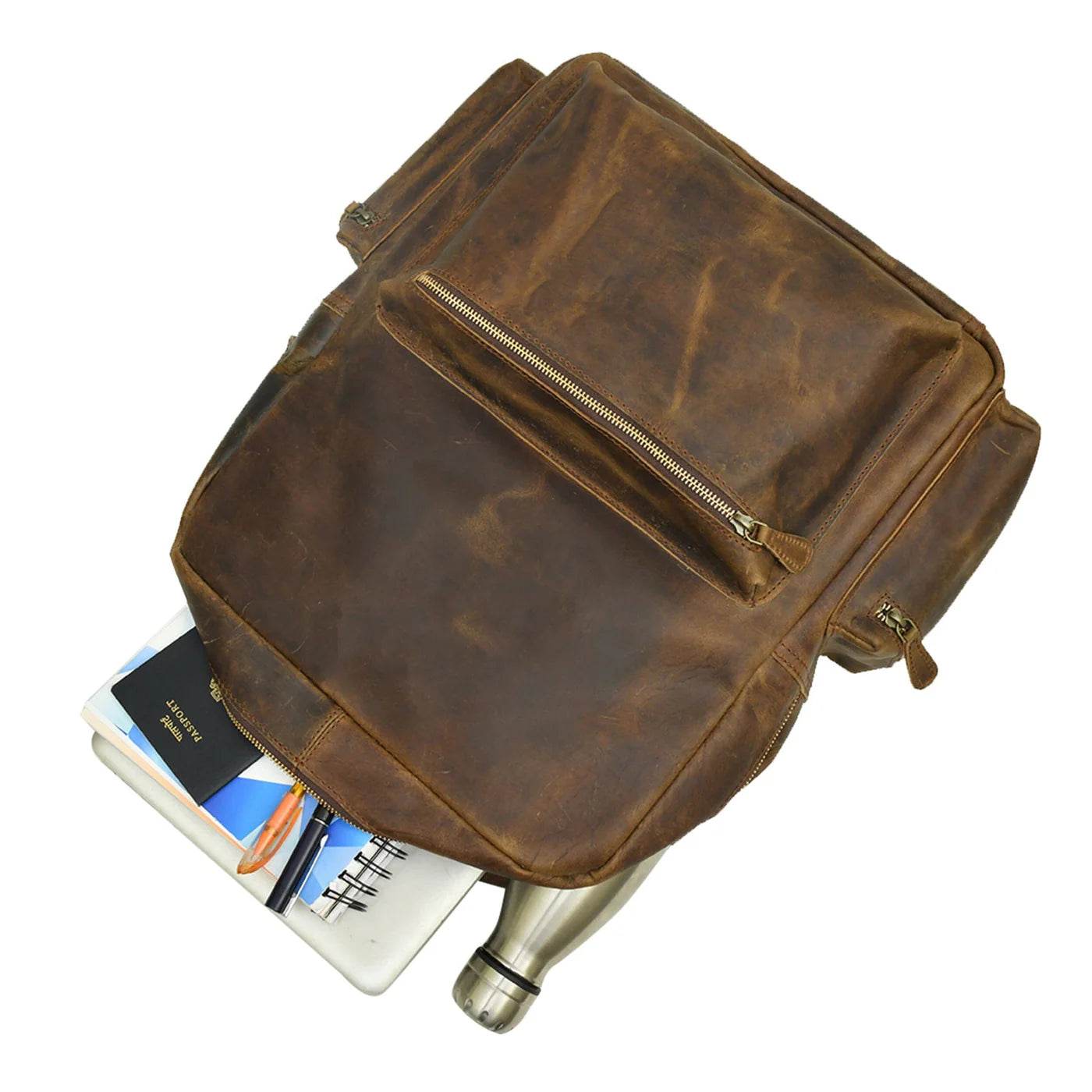 The Barclay - Genuine Leather Backpack - Oak Brown Hunter - VILL OKSE