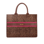 Leah - Genuine Leather Tote bag - Cheetah Hairon - VILL OKSE