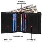 The California - RFID Protected Leather Wallet - Black Nappa - VILL OKSE