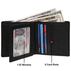 The California - RFID Protected Leather Wallet - Black Nappa - VILL OKSE