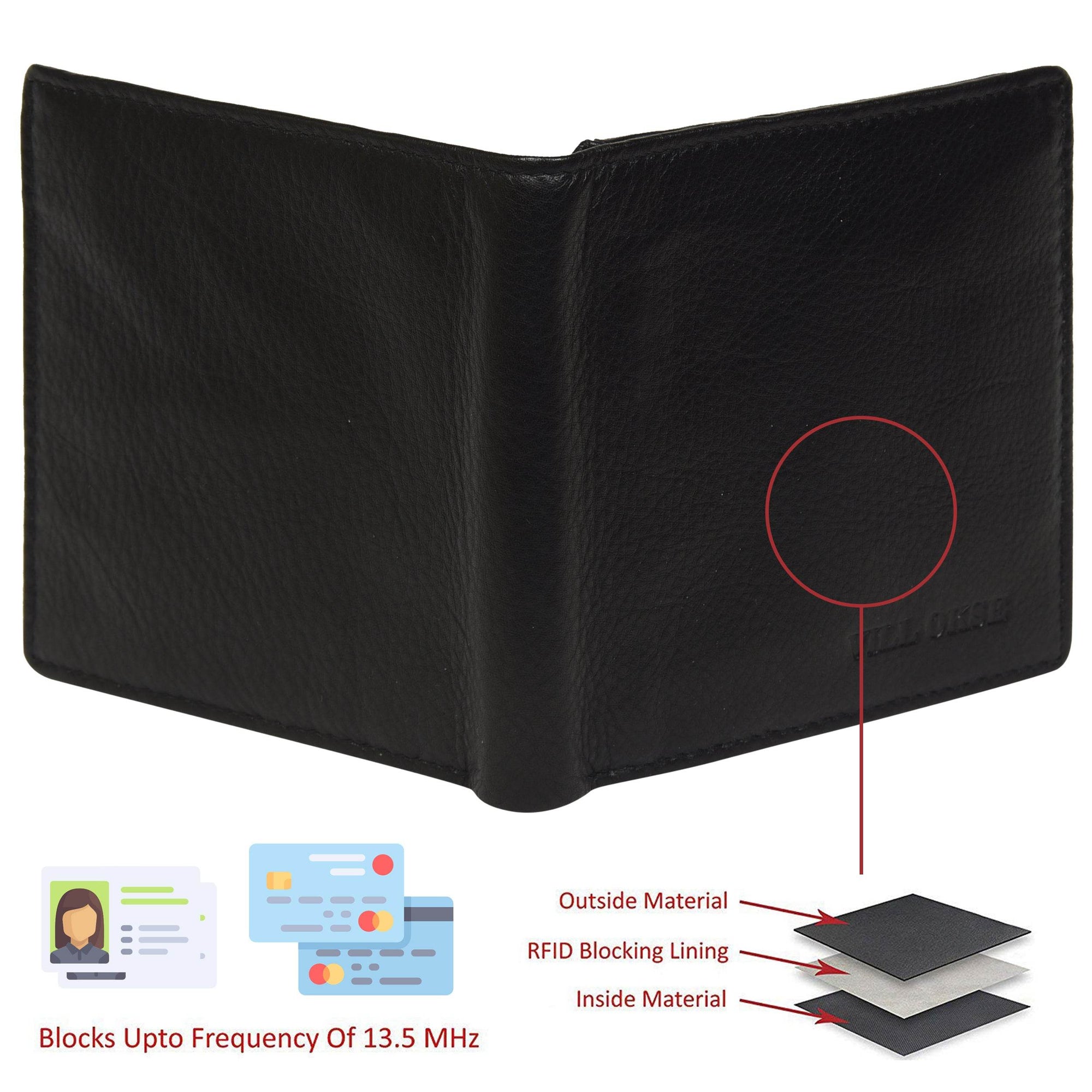 The California - RFID Protected Leather Wallet - Black Nappa - VILL OKSE