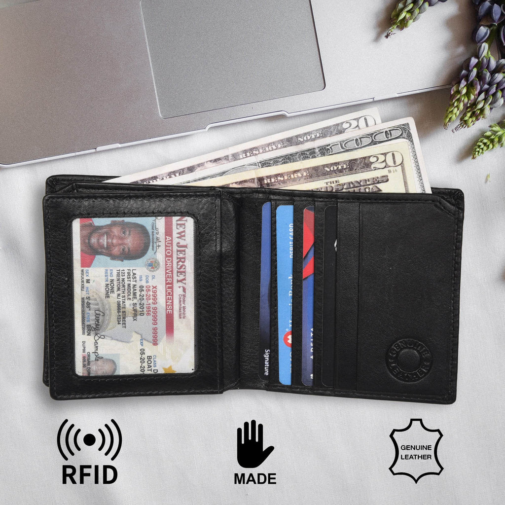 The California - RFID Protected Leather Wallet - Black Nappa - VILL OKSE