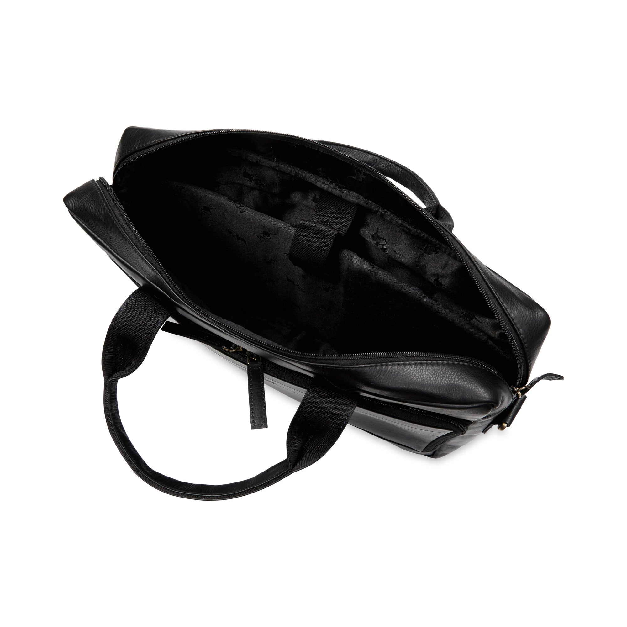 The Mandarin by VILL OKSE - Genuine Leather Laptop Bag - Black Nappa - VILL OKSE